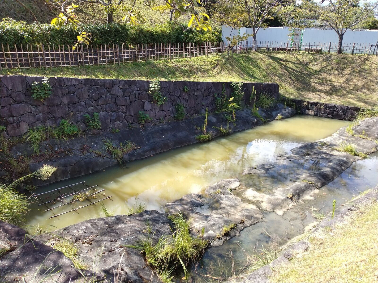 掛川城の堀と石垣