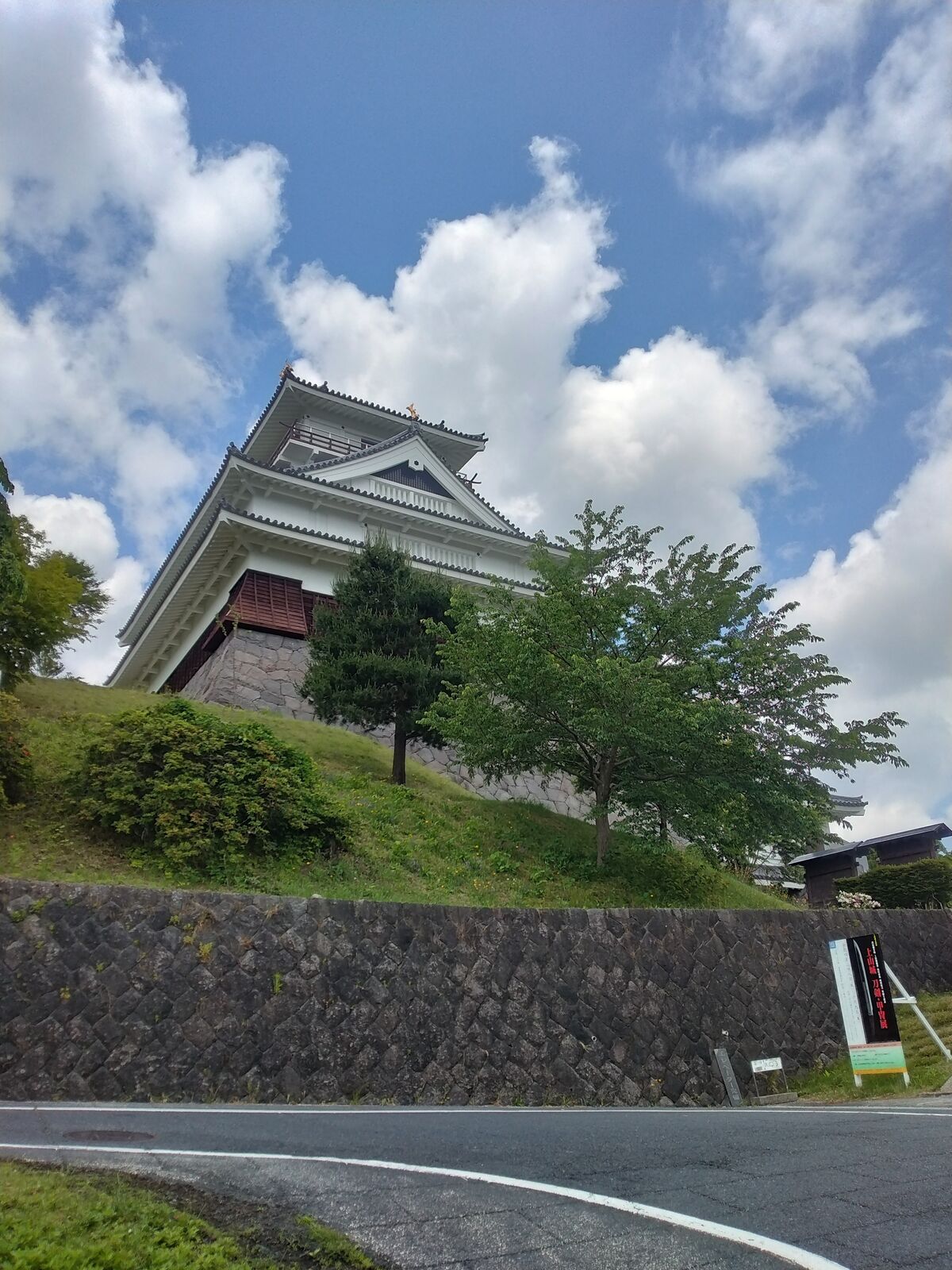 上山城 道路から見上げた天守