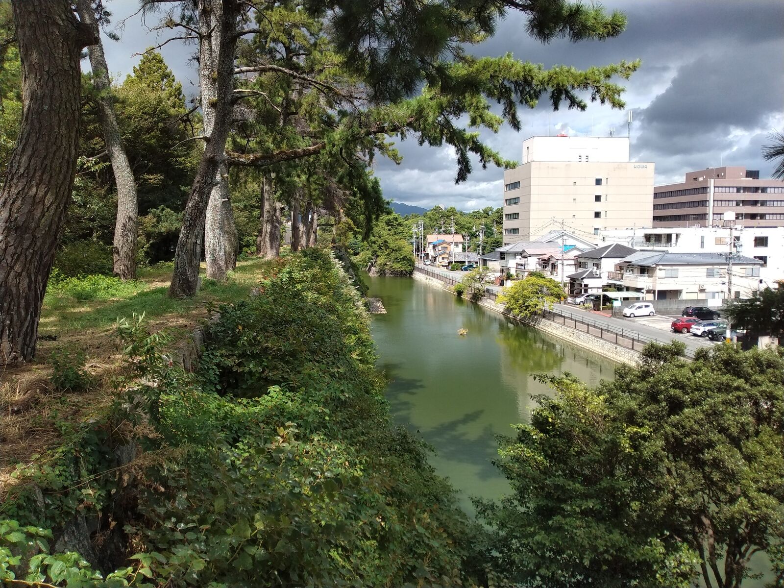 津城の内堀と市街