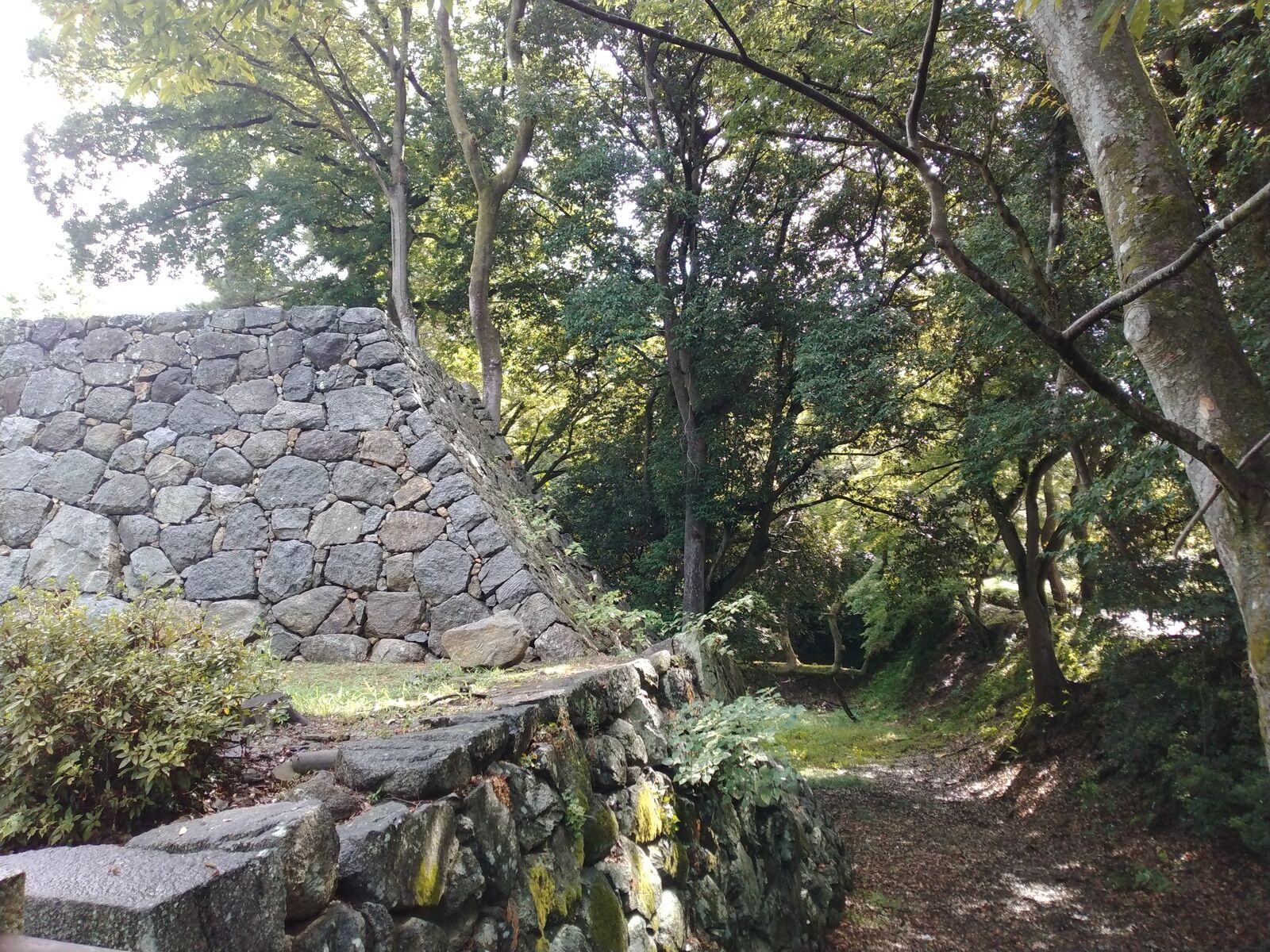 吉田城の石垣と土塁