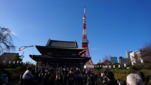 増上寺 大殿と東京タワー