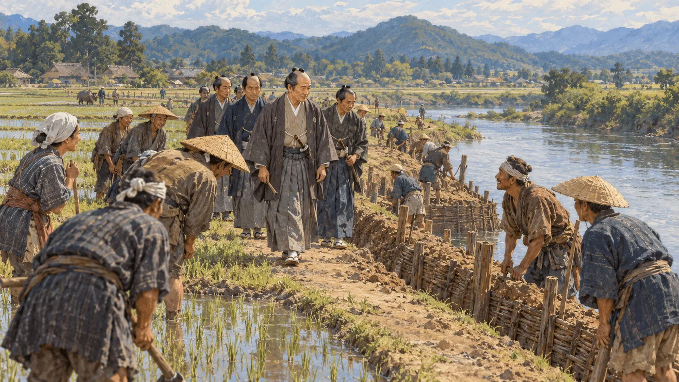 三河吉良の領地を見回る吉良上野介