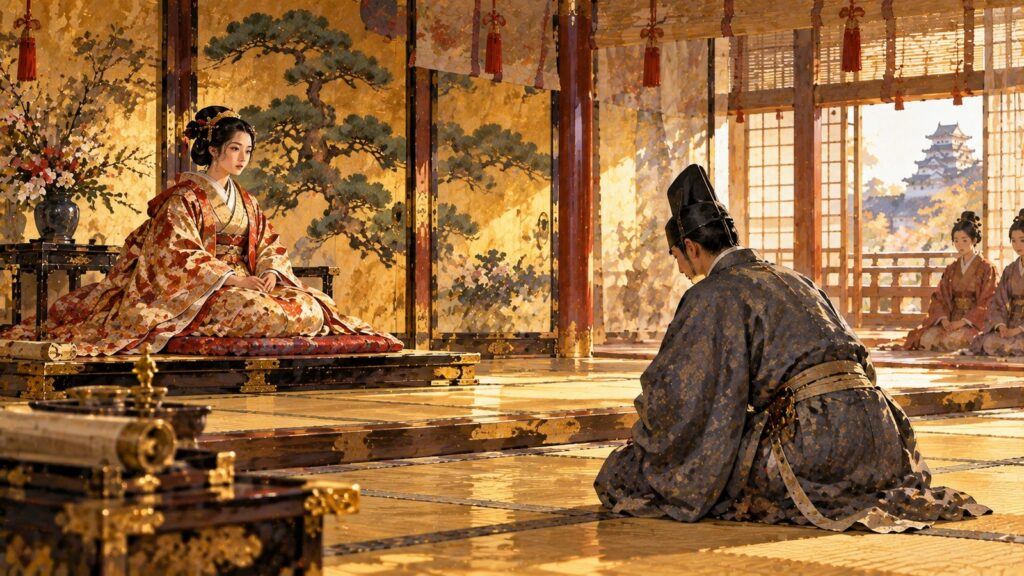 大坂城の御殿の茶々のイメージ