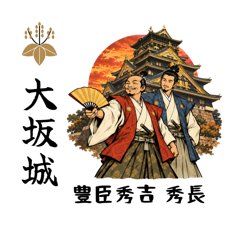 豊臣秀吉・秀長 大坂城 Tシャツ